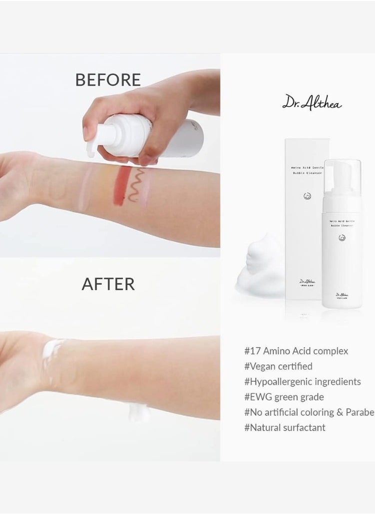 Dr. Althea Amino Acid Gentle Bubble Cleanser – Deep Cleansing & Hydrating Face Wash, 140ml – Soothing & pH-Balanced for Sensitive Skin