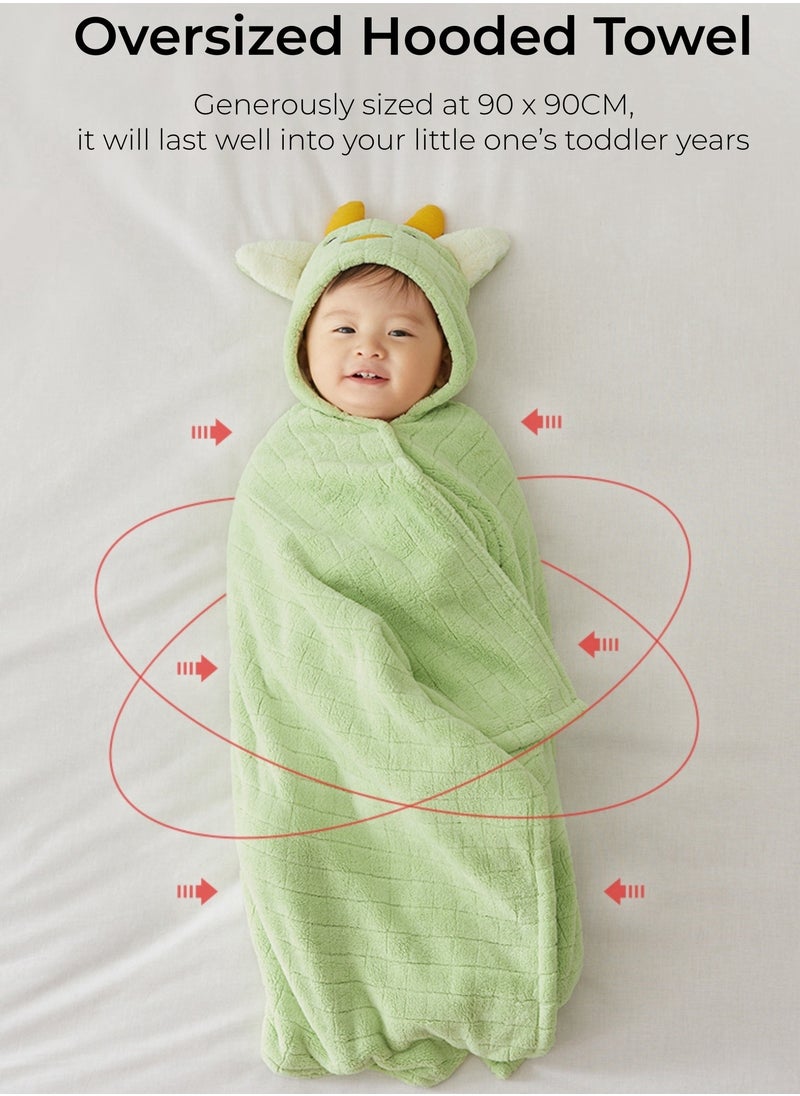 Baby Hooded Bath Towel, Natural Cotton Bamboo Baby Towel, Ultra Absorbent Baby Towel with Ears, Soft Baby Stuff Shower Gifts for Babies, Infant, Toddler and Kids Owl Style Towel