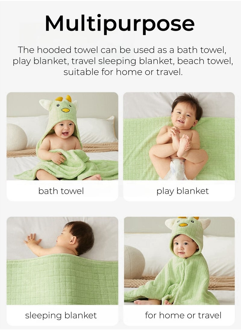 Baby Hooded Bath Towel, Natural Cotton Bamboo Baby Towel, Ultra Absorbent Baby Towel with Ears, Soft Baby Stuff Shower Gifts for Babies, Infant, Toddler and Kids Owl Style Towel