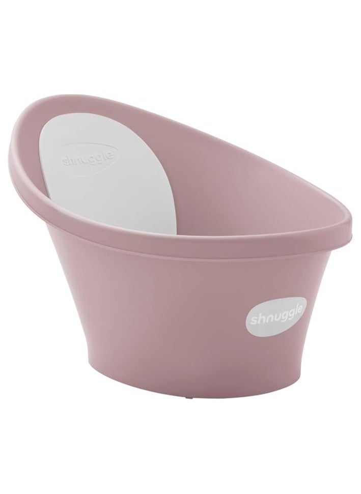 Shnuggle Newborn Baby Bath | Built in Support Bump and Soft Backrest | Suitable from Newborn | Bath Seat Support Includes Plug | Blossom Pink