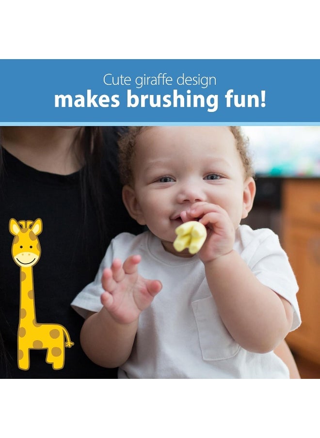 Dr. Brown's Infant-to-Toddler Training Toothbrush Set with Strawberry Fluoride-Free Toothpaste 1.4 oz, Soft for Baby's First Teeth, Giraffe, BPA Free, 0-3 Years