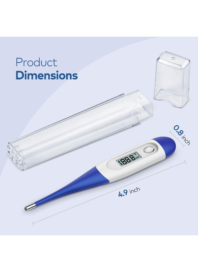 Boncare 10 Seconds Digital Thermometer for Adults and Kids - Accurate & Safe Rectal Thermometer for Baby with Fever Alarm, Oral Thermometer FSA HSA Eligible (Dark Blue)