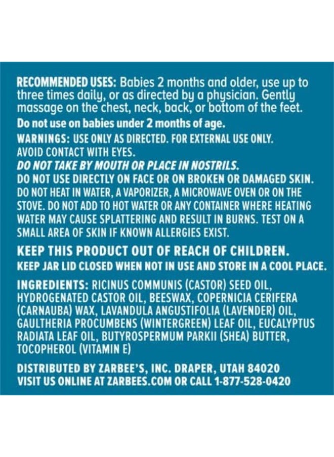 Zarbee's Naturals Baby Soothing Chest Rub with Eucalyptus, Lavender & Beeswax, 1.5 Ounce