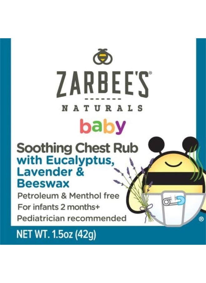 Zarbee's Naturals Baby Soothing Chest Rub with Eucalyptus, Lavender & Beeswax, 1.5 Ounce