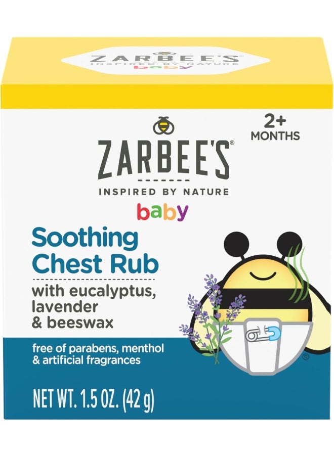 Zarbee's Naturals Baby Soothing Chest Rub with Eucalyptus, Lavender & Beeswax, 1.5 Ounce