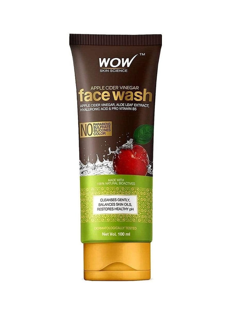 WOW Skin Science Apple Cider Vinegar Face Wash Gel - Deep Pore Cleansing For Smooth Skin, Helps Remove Blackheads & Reduce Acne Breakout - Daily Cleaner & Moisturizer For Men, Women & Teens - 100ml