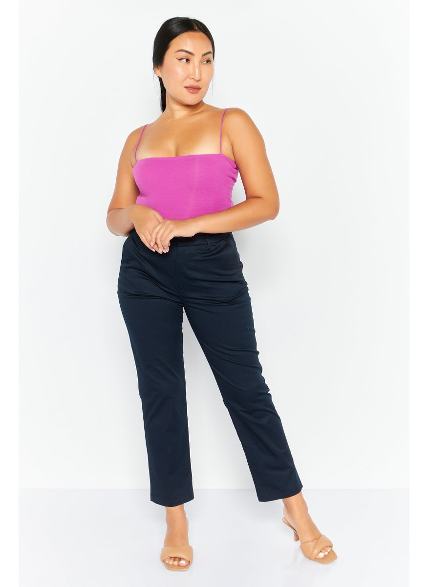 Women Regular Fit Solid Palazzo Pants, Navy Blue