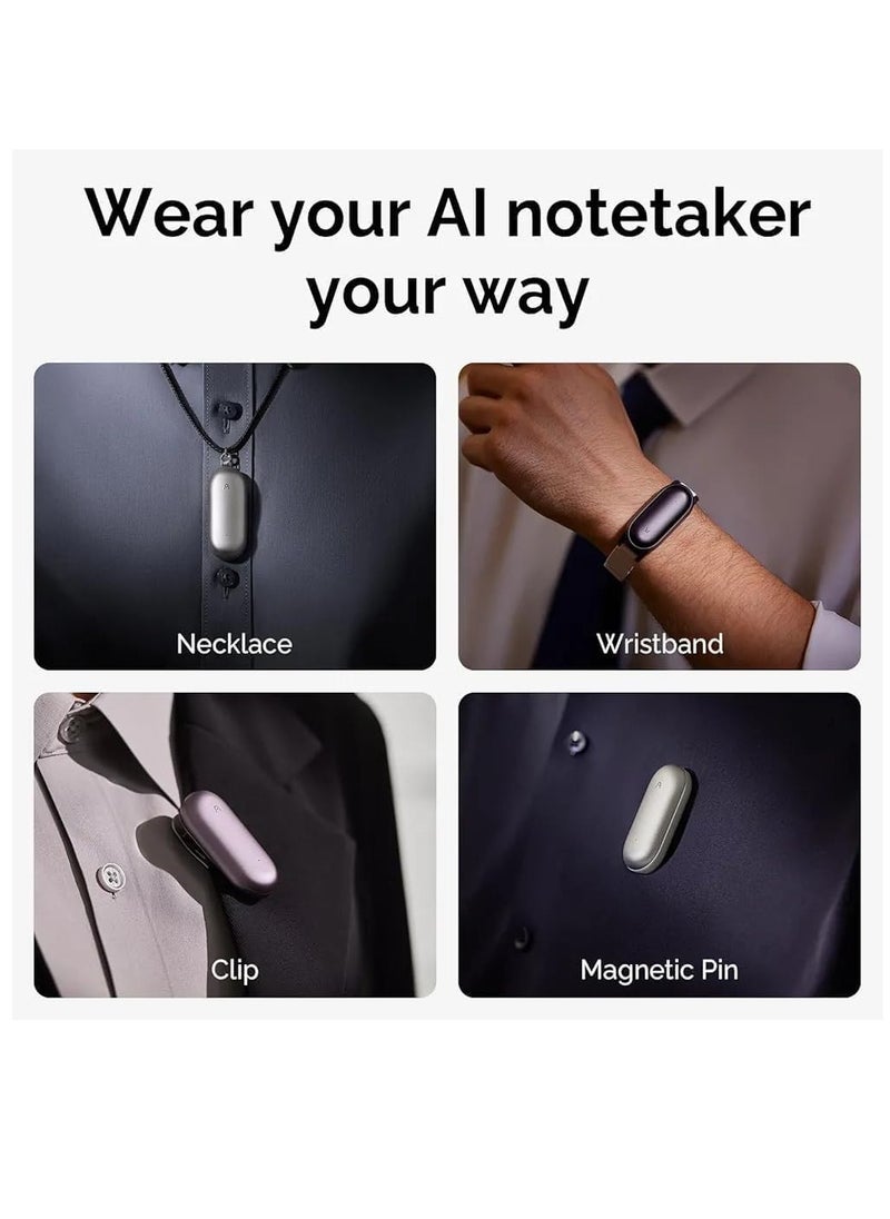PLAUD NotePIN AI Voice Recorder – Wearable, App-Controlled, Transcribe & Summarize with ChatGPT, 64GB Memory, Supports 112 Languages, in Cosmic Gray
