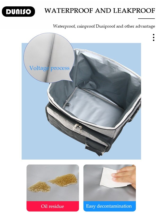 Trolley Cooler Food Bag,Portable Cooler Bag Camping Thermal Insulation Storage Organizer Waterproof & Leakproof Keep Hot & Cold 35L Large Capacity with Pull Rod for Outdoor Travel Camping Picnic Hiking Fishing Beach
