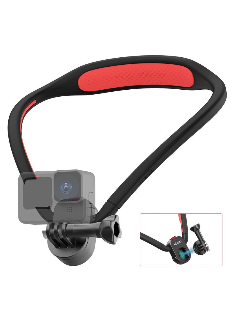 Go-Quick Ii Neck Mount For Gopro Magnetic Necklace Holder, Camera Pov Mount Compatible With Gopro Hero12/11/10/9/8/7/6/5/4/Max, Akaso, Dji Osmo Action, Insta360 And Most Action Cameras