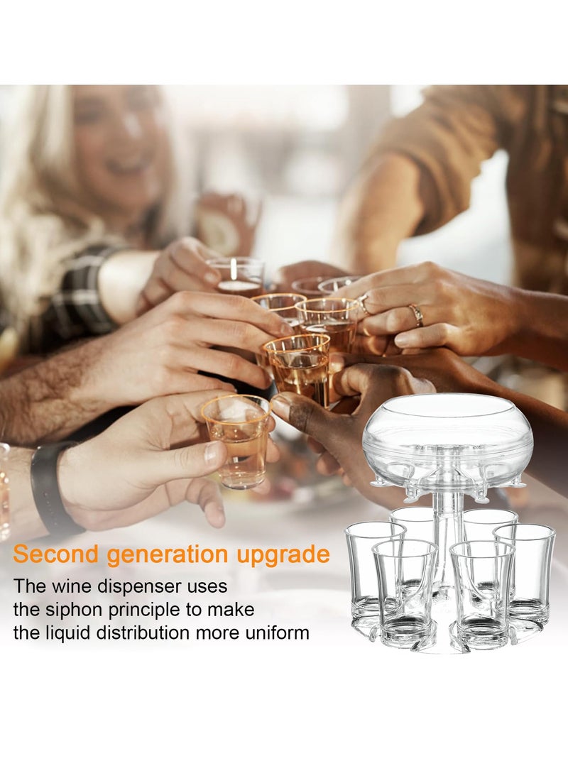 Beverage Dispenser for Beverage Transfer, 6-Cup Dispenser Holder, Perfect for Clubs Home Bars, Casual Happy Hours