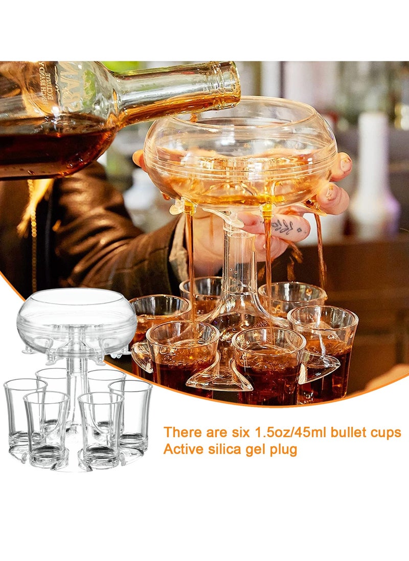 Beverage Dispenser for Beverage Transfer, 6-Cup Dispenser Holder, Perfect for Clubs Home Bars, Casual Happy Hours