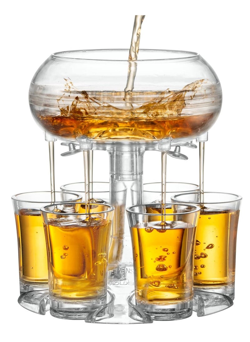 Beverage Dispenser for Beverage Transfer, 6-Cup Dispenser Holder, Perfect for Clubs Home Bars, Casual Happy Hours