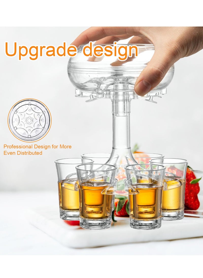 Beverage Dispenser for Beverage Transfer, 6-Cup Dispenser Holder, Perfect for Clubs Home Bars, Casual Happy Hours