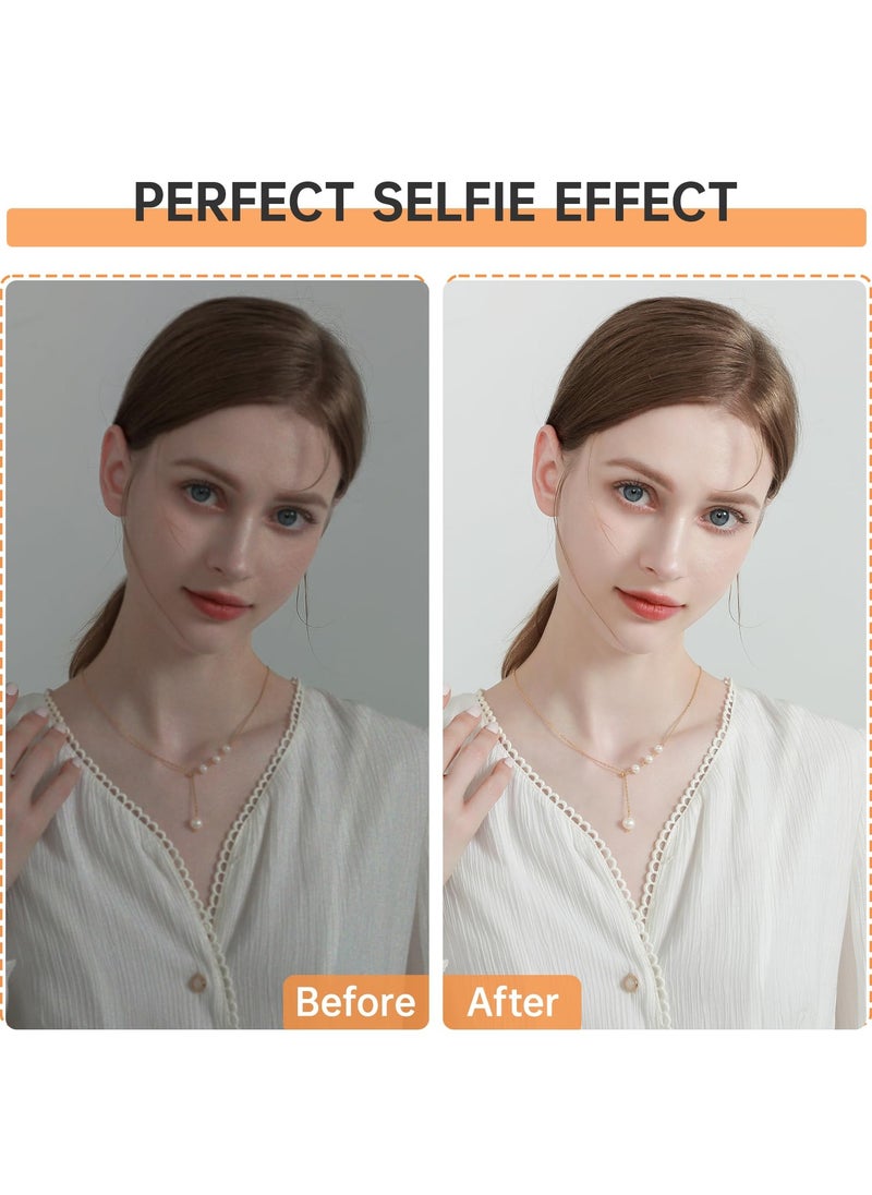 Ulanzi Selfie Ring Light, Ulanzi Rechargeable Fill 3000-6500K Portable Clip-on Phone LED Light with 40 LEDs for Phone, Laptop, Zoom Meeting, Make up, Camera Video, Video Recording(Black)