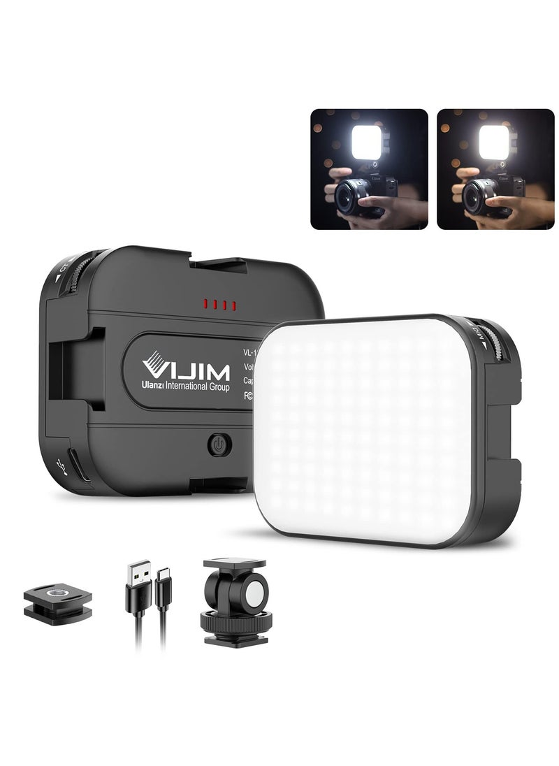 VL100C Bi-Color LED Video Light on Camera,Mini Rechargeable 2000mAh LED Camera Lights,CRI95+ Dimmable 2500-6500K Ultra Bright Photo and Video Lighting,LED Fill Lamp