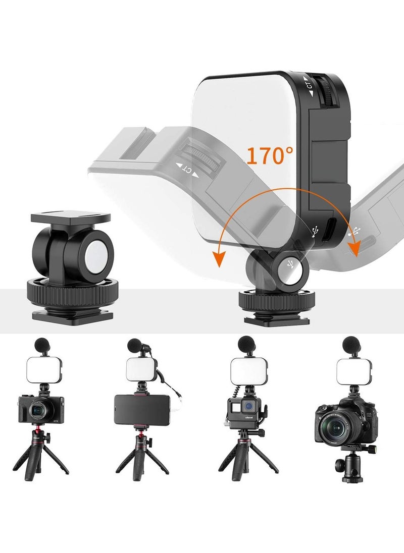VL100C Bi-Color LED Video Light on Camera,Mini Rechargeable 2000mAh LED Camera Lights,CRI95+ Dimmable 2500-6500K Ultra Bright Photo and Video Lighting,LED Fill Lamp