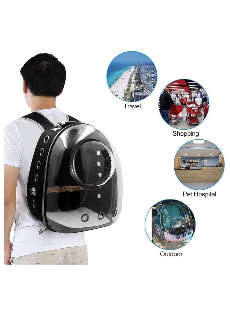 Portable Pet Carrier Space Capsule Backpack for Cats Black-Grey
