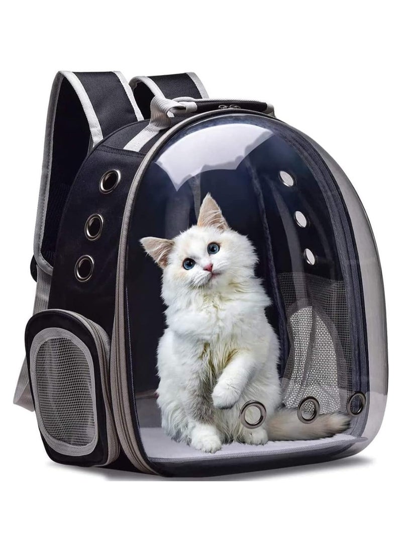 Portable Pet Carrier Space Capsule Backpack for Cats Black-Grey