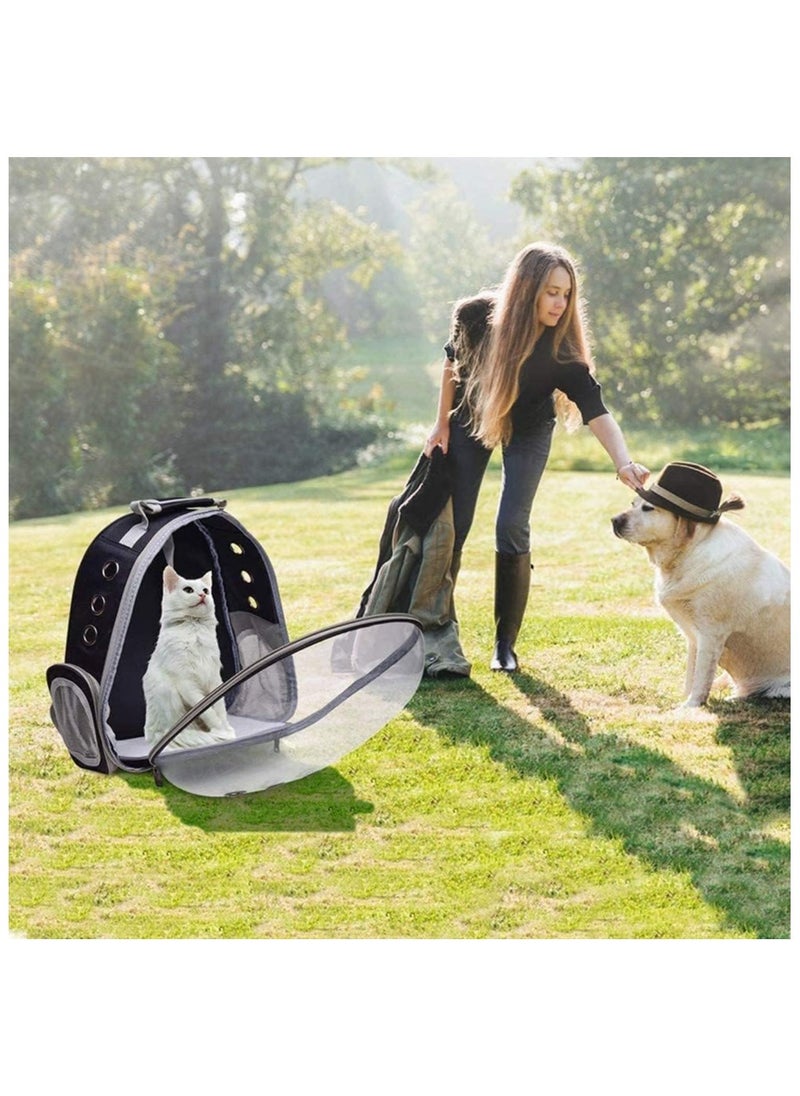 Portable Pet Carrier Space Capsule Backpack for Cats Black/Grey