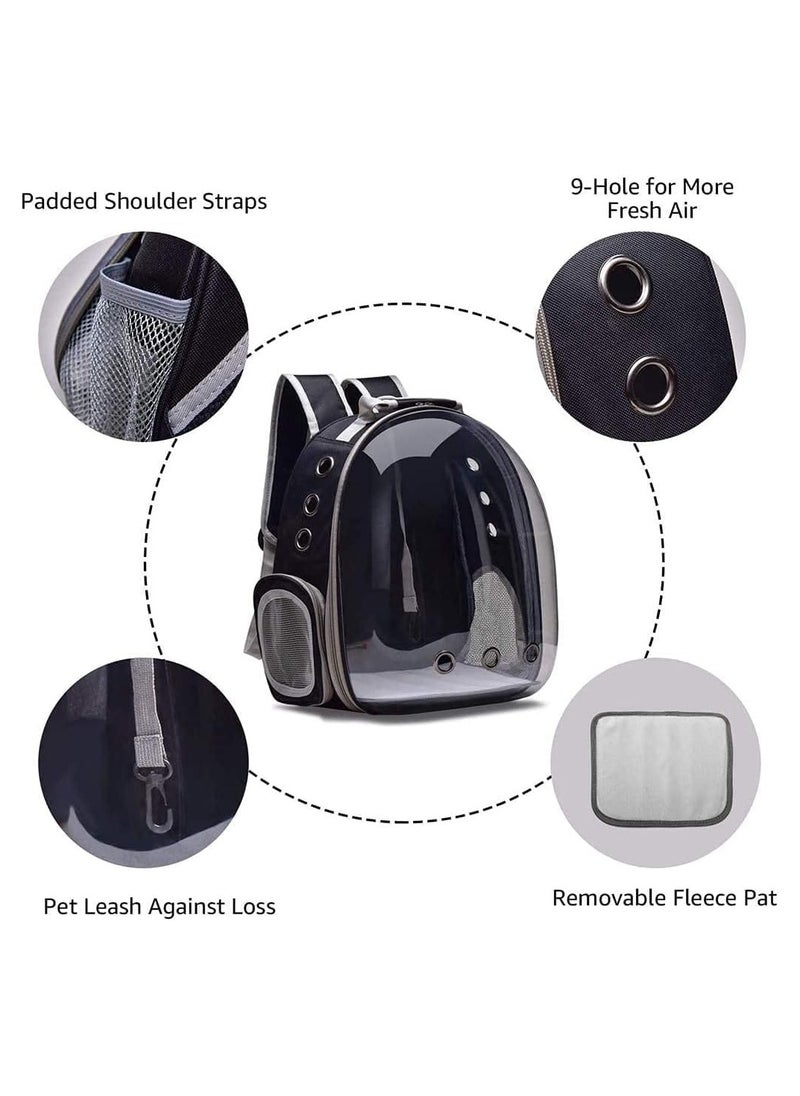 Portable Pet Carrier Space Capsule Backpack for Cats Black/Grey