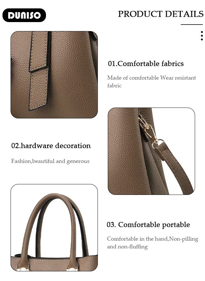 Elegant Women's Handbag,Crossbody Bag with Removable Shoulder Strap,Large Capacity Tote Bag Shoulder Bag Fashion Ladies Satchel Bag for Women/Ladies Office Travel Daily Bag