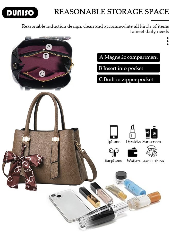 Elegant Women's Handbag,Crossbody Bag with Removable Shoulder Strap,Large Capacity Tote Bag Shoulder Bag Fashion Ladies Satchel Bag for Women/Ladies Office Travel Daily Bag
