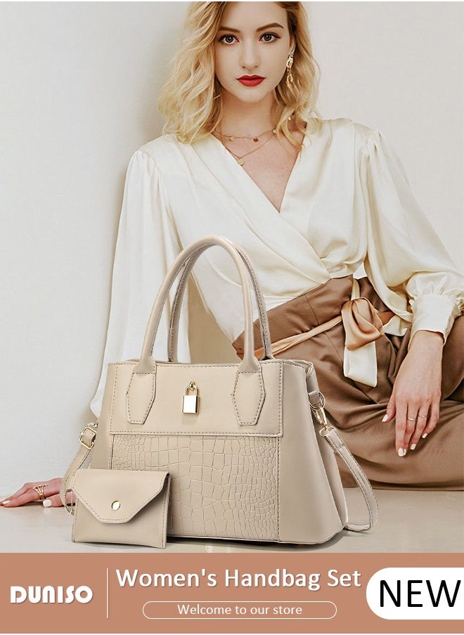 2PCS Women's Shoulder Tote Bag Set,Large Capacity Crossbody Bag,Shoulder Bag with Adjustable Shoulder Strap,Fashion Tote Bags Purse Bag Set for Women/Ladies Office Travel Daily Bag