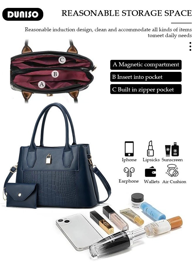2PCS Women's Shoulder Tote Bag Set,Large Capacity Crossbody Bag,Shoulder Bag with Adjustable Shoulder Strap,Fashion Tote Bags Purse Bag Set for Women/Ladies Office Travel Daily Bag