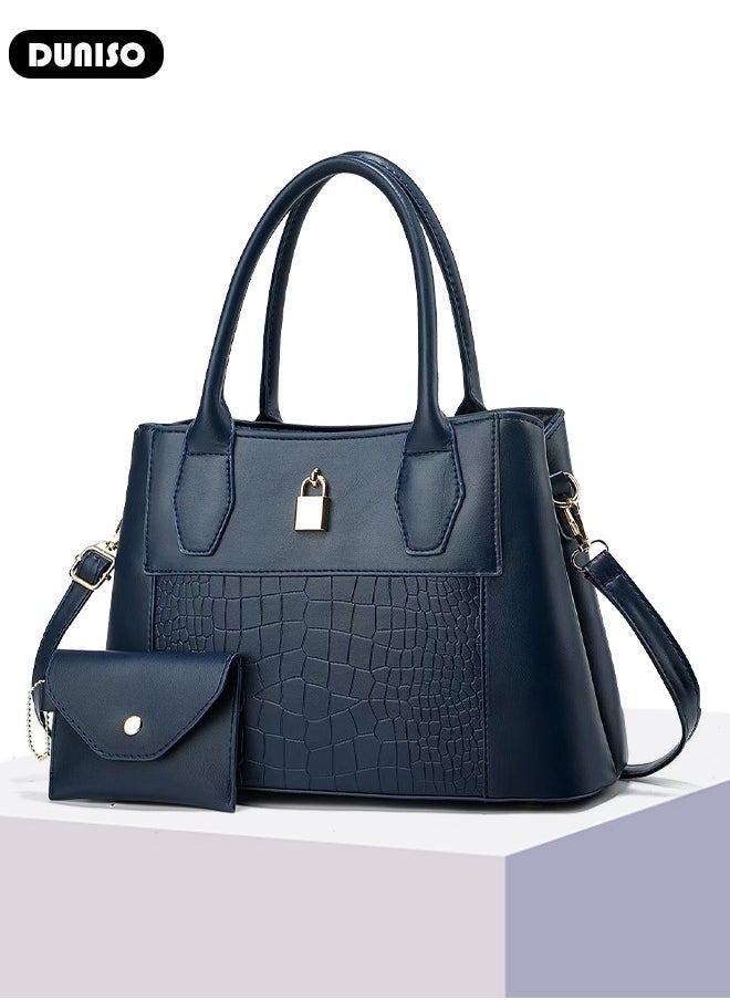 2PCS Women's Shoulder Tote Bag Set,Large Capacity Crossbody Bag,Shoulder Bag with Adjustable Shoulder Strap,Fashion Tote Bags Purse Bag Set for Women/Ladies Office Travel Daily Bag