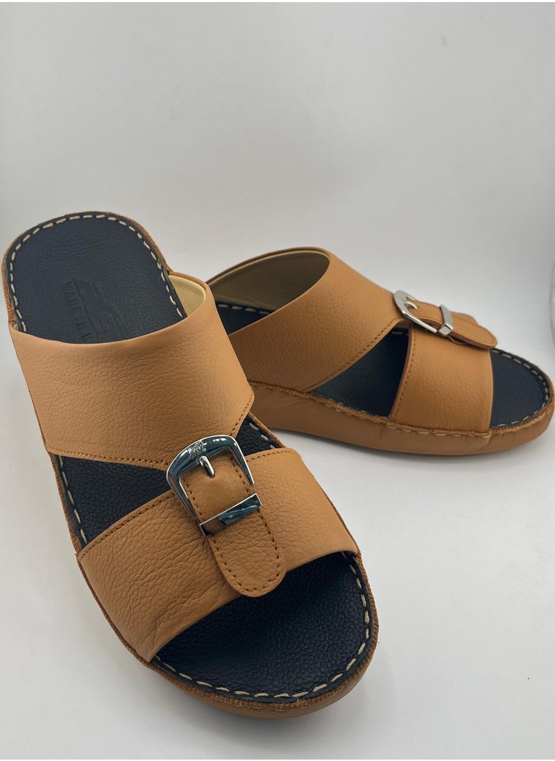 Premium Handmade Arabic Sandal | Pure Leather & PU Sole | Authentic Craftsmanship