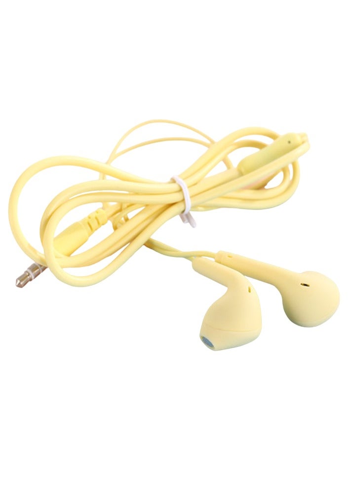 3.5mm Stereo In Ear Headphones, Universal Wired Control Earphone, Comfortable Hifi Sound Sports Music Earbuds, Portable Stylish Wired Headsets With Microphone And Button Control, (1pc, Yellow)