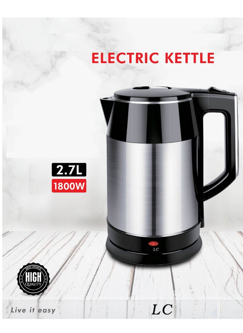 Electric Kettle With 360-Degree Rotating Base Easy To Use And Clean 2.7 Ltr 1800w