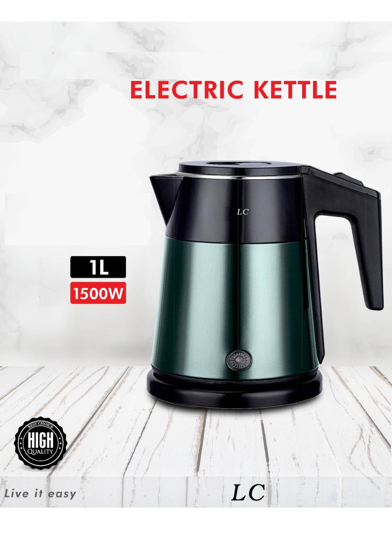 Electric Kettle With 360-Degree Rotating Base Easy To Use And Clean 1 Ltr 1500w