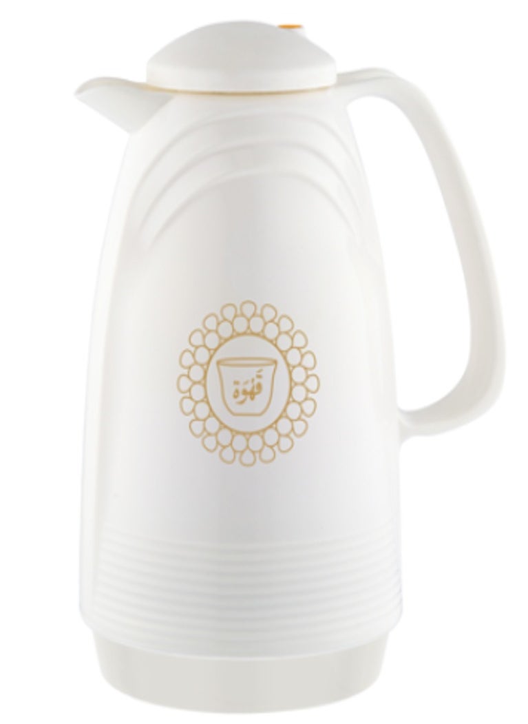 Quality Tuff 1000 Water Flux, PU Inner Insulated Hot & Cold flux / jug, Leak Proof | White and Grey | Ideal for Tea, Coffee, Water, Hot Beverages |1 Liter