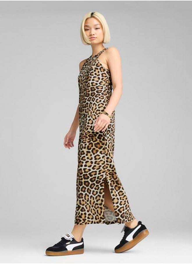 Sleeveless Leopard Print Dress