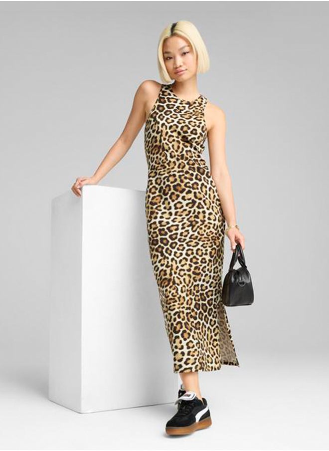 Sleeveless Leopard Print Dress