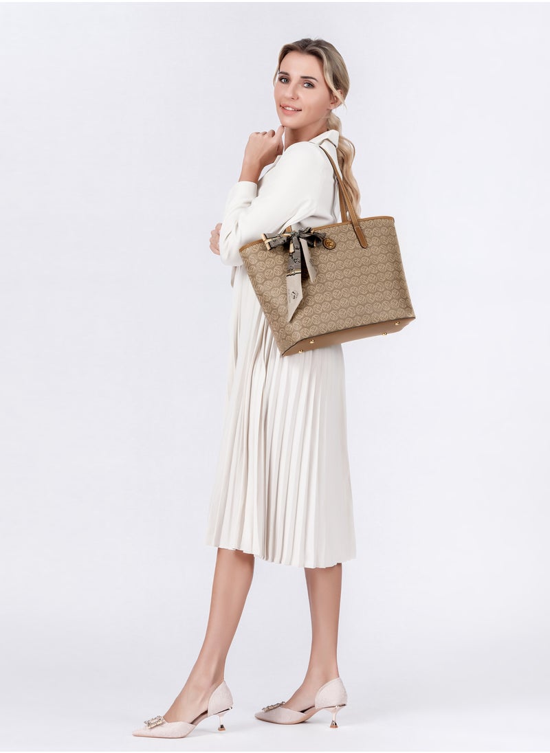 Large Capacity Casual Brown Color Versatile Tote Bag Women's Commuter Shoulder Bags for Daily Use,Shopping,Commuter,Work,Office,Travel