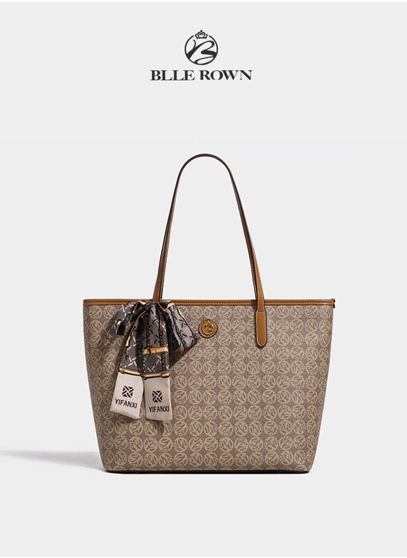 Large Capacity Casual Brown Color Versatile Tote Bag Women's Commuter Shoulder Bags for Daily Use,Shopping,Commuter,Work,Office,Travel