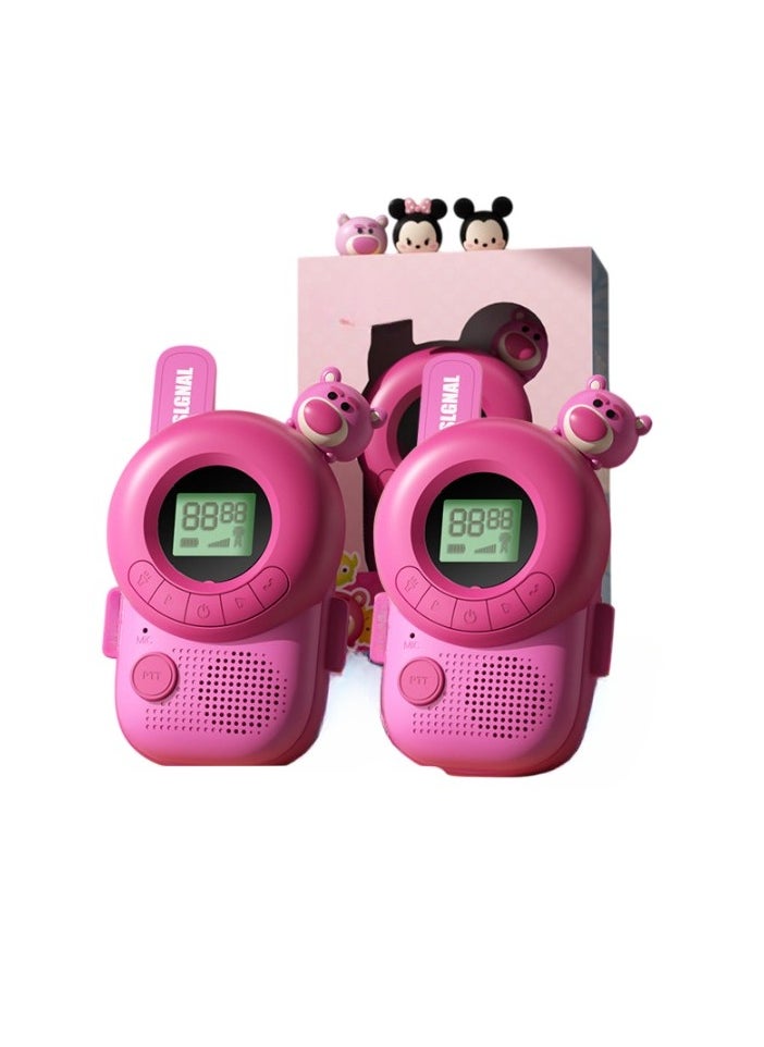 Kids Walkie Talkie, Long Range Wireless Call Pager, Lightweight And Portable Kids Two Way Radio Toy, Rechargeable Children Intercom For Indoor Outdoor Games, (Pack Of 2pcs, Pink)