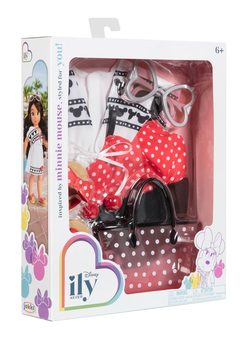Disney ILY 4Ever Inspired by Minnie Mouse Fashion Pack | Minnie Mouse | Mickey Mouse | Pretend Play | Fashion Dress for 18-Inches Doll | Dress Up | Gift for Kids and Teens | Doll not Included