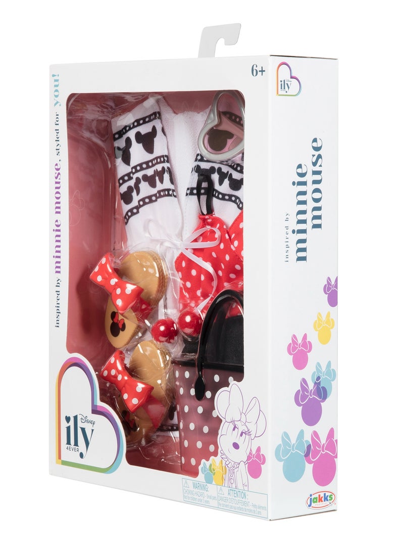 Disney ILY 4Ever Inspired by Minnie Mouse Fashion Pack | Minnie Mouse | Mickey Mouse | Pretend Play | Fashion Dress for 18-Inches Doll | Dress Up | Gift for Kids and Teens | Doll not Included