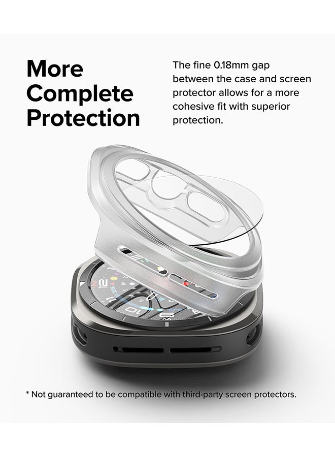 Slim Extend And Glass Combo For Samsung Galaxy Watch Ultra Case, Anti Scratch Protector Adhesive Frame Ring Cover Accessory Full-Coverage Screen Protector - Alpine - Clear