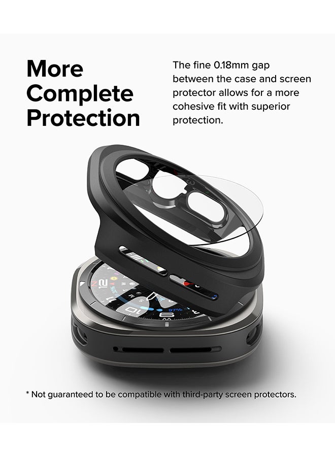 Slim Extend And Glass Combo For Samsung Galaxy Watch Ultra Case, Anti Scratch Protector Adhesive Frame Ring Cover Accessory Full-Coverage Screen Protector - Clear