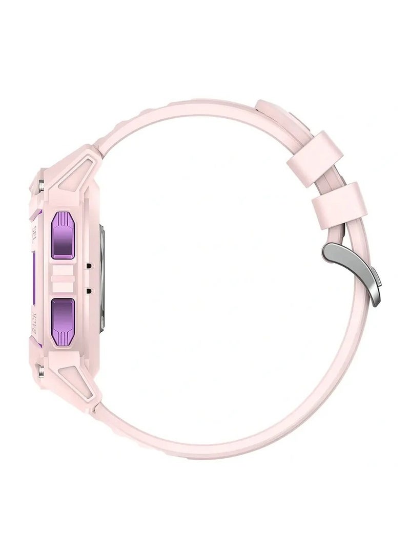 TANK S2 Smartwatch – AMOLED Display, Bluetooth Calling, 5ATM Waterproof, Comprehensive Health Tracking, 12-Day Battery Life, Precise GPS, Alexa & AI Voice Assistant – Perfect for Athletes & Adventurers Pink