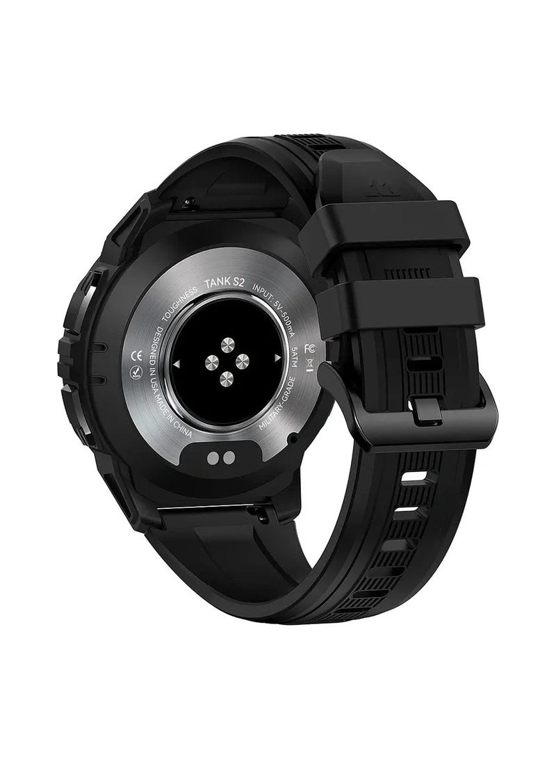 TANK S2 Smartwatch – AMOLED Display, Bluetooth Calling, 5ATM Waterproof, Comprehensive Health Tracking, 12-Day Battery Life, Precise GPS, Alexa & AI Voice Assistant – Perfect for Athletes & Adventurers Black