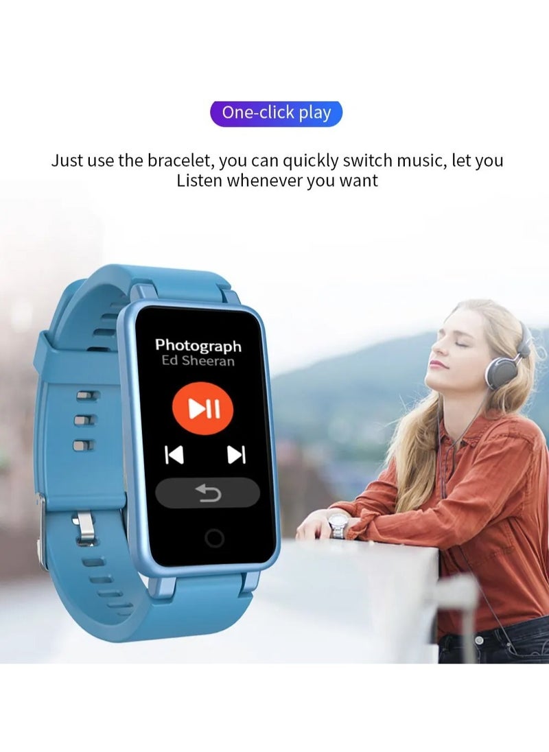 C2 Smart Watch, IP67 Waterproof Health Monitoring Watch, Lightweight Large Display Smart Fitness Tracker, Comfortable Sports Bluetooth Smartwatch For Sports, Running, Climbing, Students, (1pc, Blue)