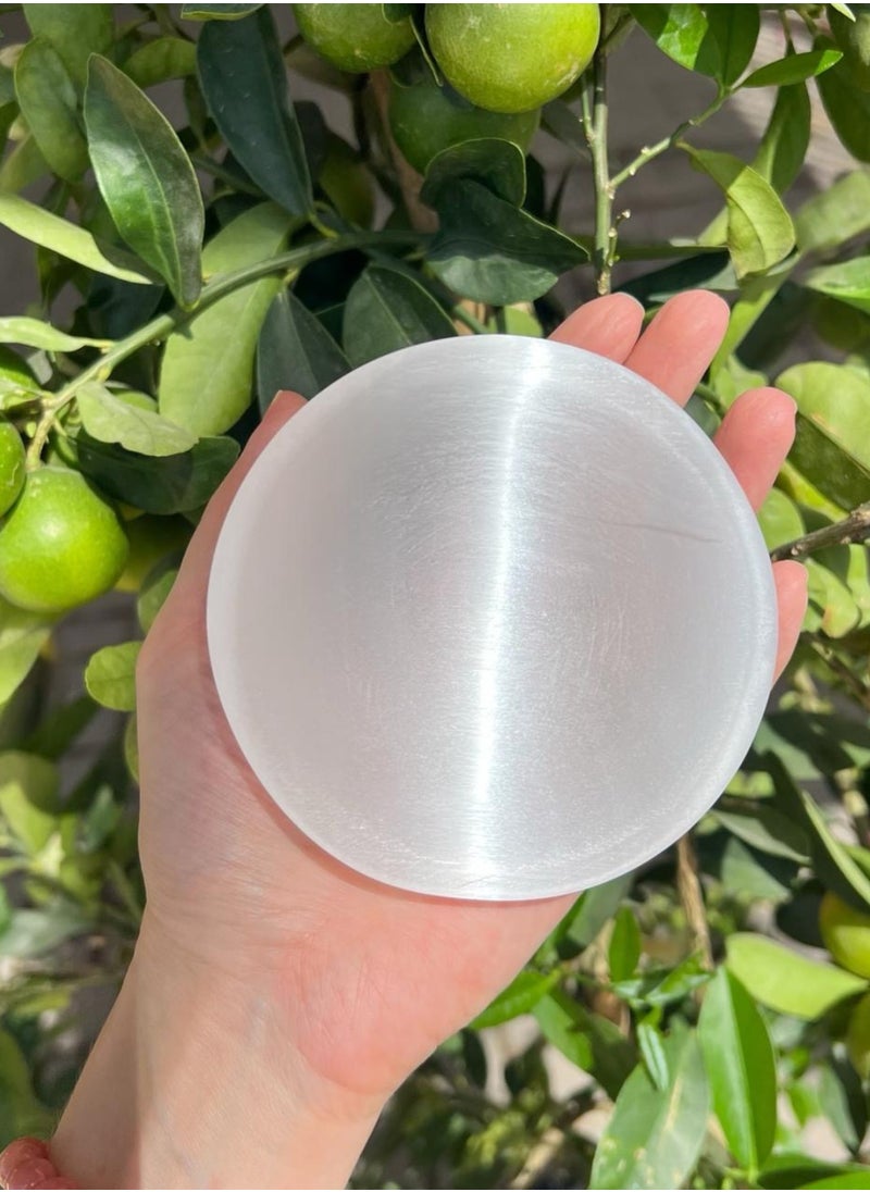 TheraLuma Hand-Carved White Selenite Bowl – 9 cm (3.5