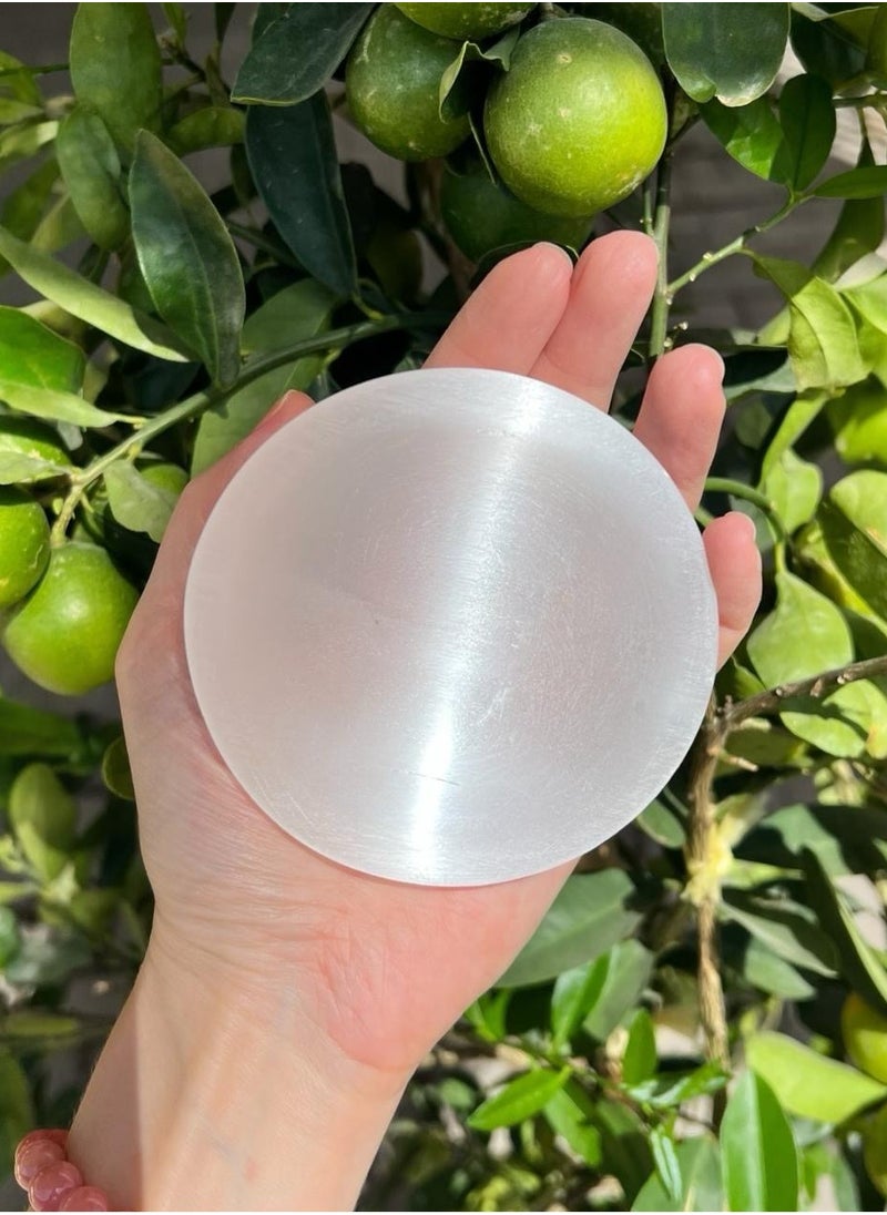 TheraLuma Hand-Carved White Selenite Bowl – 9 cm (3.5