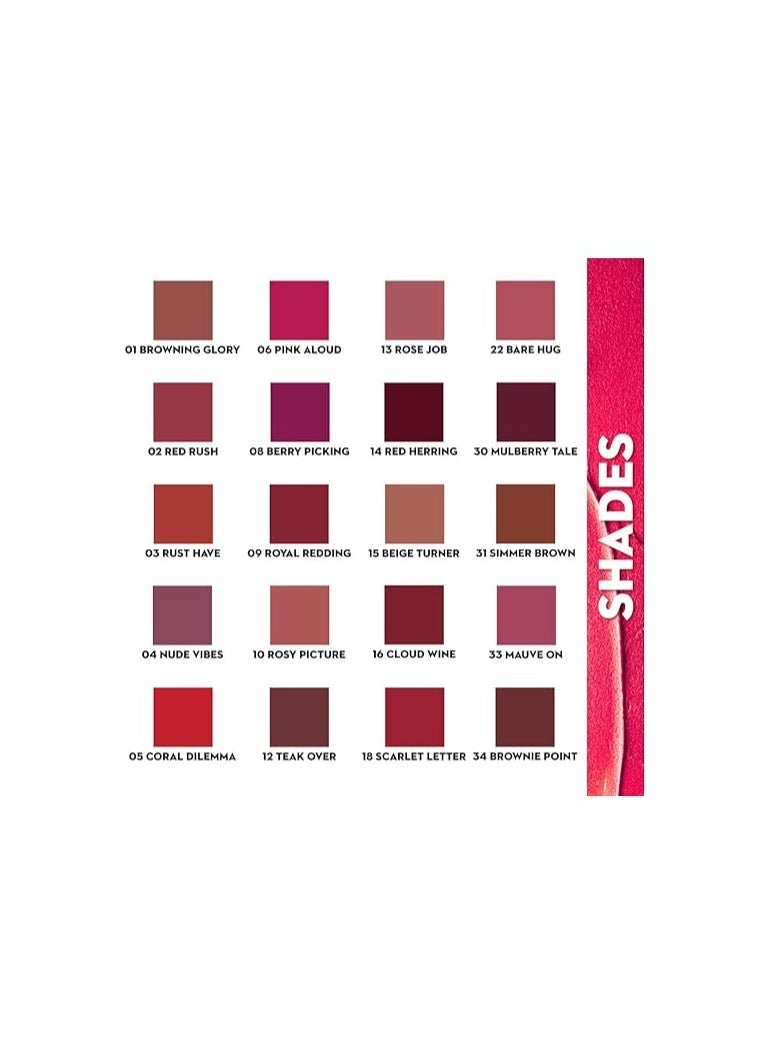 SUGAR Cosmetics Nothing Else Matter 03 Rust Have (Subtle Burnt Red), 3.5 g